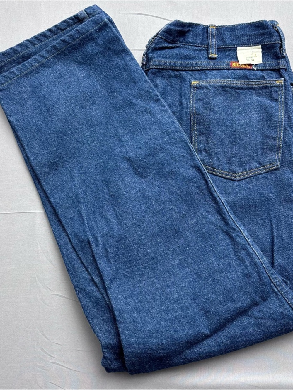 Big Ben Men's‎ Blue Straight Leg Denim Jeans Regular 36x34 5-Pocket Button Zip